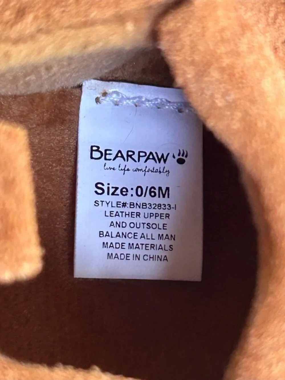Bearpaw Baby Brown Suede Fringe Moccasins 0-6 Months